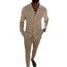 Men's Clothing Men's Casual Suits Spring And Autumn Fashion Long Sleeved Trousers Two Piece Cardigan Suits_viptrois.com
