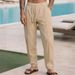 Men's Casual Elastic Waist Chino Pants Lightweight Comfortable Straight Leg Trousers For Spring Summer (Grey, Black, Navy, Khaki, Brown, )_viptrois.com