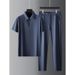 Men's Clothing Temperament Gentleman Silky Wrinkle Summer High End Business Ice Silk Quick Drying Thin Men's Short Sleeved Shirt Suit_viptrois.com