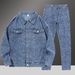 Men's Clothing Denim Jacket Men's Fashion Brand Spring And Autumn Hip Hop Loose Casual Couple Workwear Ins Long Sleeve Jacket Long Pants Suit_viptrois.com