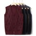 Men's Knitted Wool Blend Sleeveless Vest Sweater - Thickened V-Neck Open Front Cardigan For Autumn Winter_viptrois.com
