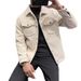 Men’s Wool-Blend Short Lapel Coat – Lightweight Winter Jacket (Black/Apricot, S-XXXL)_viptrois.com