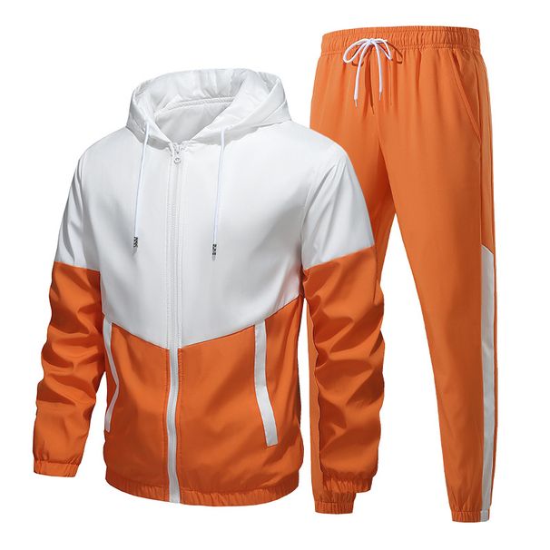 Men’s Autumn Jacket & Jogger Set – Trendy Streetwear Outfit (M-6XL) – Lightweight Hooded Tracksuit For Casual & Sporty Looks_viptrois.com