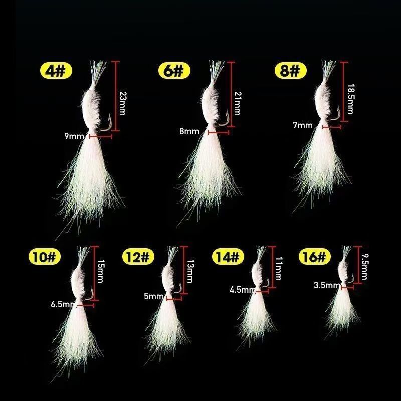 New Colorful Silver Nail Ice Silk Shrimp Topmouth Culter Red Tail Fly Crazy Charlie Green Tip Feather Treble Hook_viptrois.com