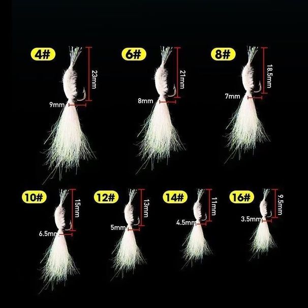 New Colorful Silver Nail Ice Silk Shrimp Topmouth Culter Red Tail Fly Crazy Charlie Green Tip Feather Treble Hook_viptrois.com