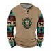 Summer Men's Digital Print 3-Button Henley Trendy Casual T-Shirt_viptrois.com