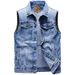 Men's Clothing Denim Vest Men's Slim Fit Ripped Vest Men's Clothing Trendy Sleeveless Waistcoat Vest Large Size Vest_viptrois.com