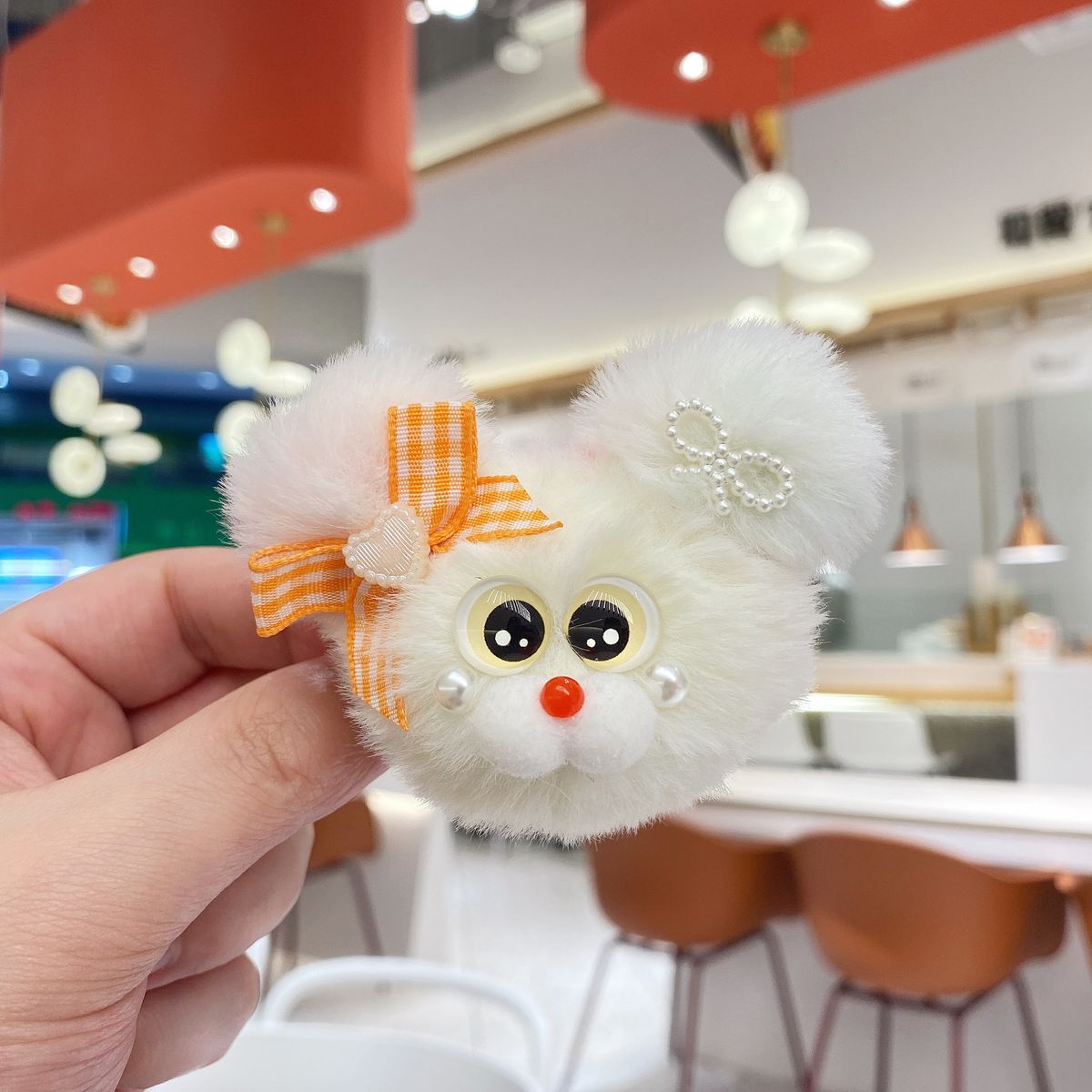 Creative Plush Big Ear Rabbit Keychain School Bag Pendant Gradient Cartoon Doll Gift Lolita Jewelry_viptrois.com