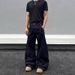 Retro Turquoise Relaxed Fit Jeans For Men - Vintage Washed Cotton Straight Leg Trousers With Classic Five-Pocket Design_viptrois.com