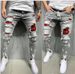 High Quality Men's With Paint Peeling Holes, Fashionable And Trendy New Jeans For Men_viptrois.com