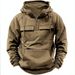Autumn And Winter New Solid Color Hooded Sweater Men's European, American Youth Sports Multi-pocket Leather Sweater Jacket_viptrois.com