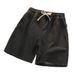 Men's Clothing Elastic Waist Denim Shorts Men's Summer Thin Loose Straight Pants Bf Trend Casual Shorts_viptrois.com