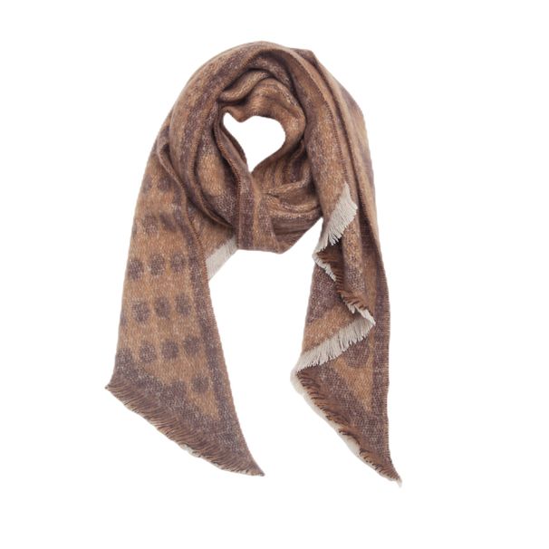 Unisex Autumn-winter loop check leopard diagonal scarf shawl_viptrois.com