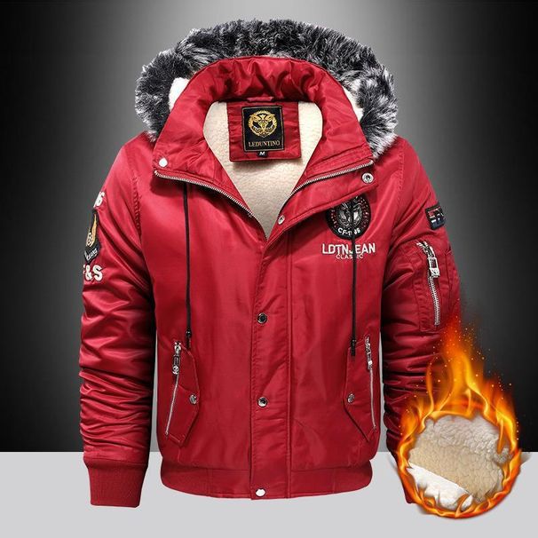 Men's Clothing Winter Fleece-Lined Hooded Jacket - Thickened Warm Coat With Windproof Design, Casual Oversized Parka For Cold Weather_viptrois.com