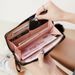 Women's New Diamond Quilted Wallet - Long RFID Blocking Card Holder With Pom Pom & Studs (Crossbody Purse For Women)_viptrois.com