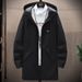 Pulse Daily Shipping Foreign Trade Youth Slim Fit Mid-Length Autumn Men's Hooded Trench Coat Cross-Border Jacket Men_viptrois.com