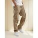 Men's Cargo Pants With Drawstring Waist & Multiple Pockets - Comfortable Workwear Casual Trousers For Outdoor & Daily Wear_viptrois.com