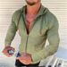 New 2025 Summer British Style Solid Color Brushed Cardigan Long Sleeve Youth Fashion Hooded Men's Shirt_viptrois.com