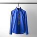 Slim Fit Cotton Blend Shirt With Gold Crystal Rhinestone Face Design Long Sleeves Basic Casual Modern Comfortable Business Style_viptrois.com