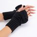 G101 Short Bowknot Gloves New Autumn Winter Women Cute Wrist Knitted Wool Warm Fingerless Arm Warmers_viptrois.com
