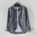 Men's Clothing Daily Casual Outerwear All Match Shirt Linen Long Sleeved Solid Color Shirt_viptrois.com