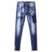Men's Clothing Fashion Fashion Jeans Blue Slim Elastic Foot Print Trendy Versatile Jeans_viptrois.com