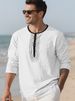 Men's Clothing New Casual Beach Men's Shirt European And American Cotton And Linen Middle Eastern Desert Style Long Sleeved Polo Shirt_viptrois.com