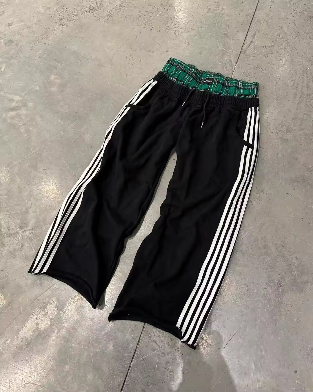Men's Clothing 2026 Cross Border Street Double Waist Tie Casual Pants Men Y2k Retro Harajuku Straight Pants High Waist Hip Hop Sports Pants_viptrois.com