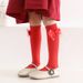 Kid's Clothing Children's Socks Autumn And Winter National Style Trend Bow Big Red Calf Socks Girls Princess Style New Year Red Cotton Socks_viptrois.com