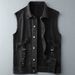 Men's Clothing Fashion Brand Workwear Denim Vest For Men And Women Retro Handsome Loose Large Size Vest_viptrois.com