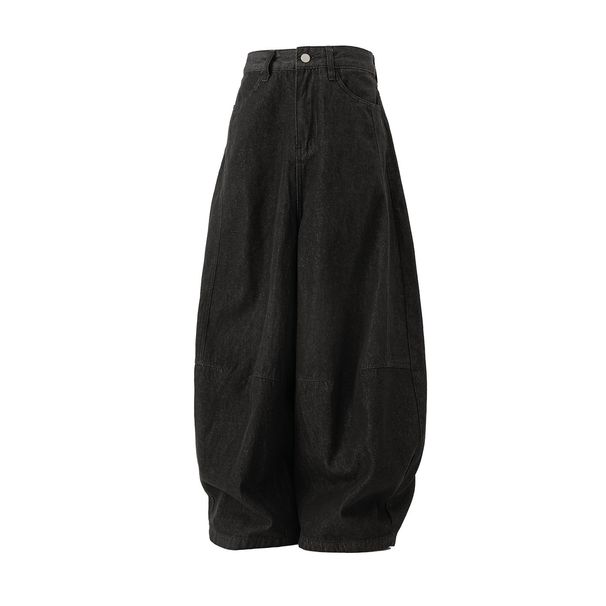 Men's Clothing Retro Original Black Jeans Men's Autumn New Split Structure Scimitar Pants Silhouette Straight Long Pants_viptrois.com
