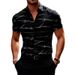 Summer Short-sleeve Shirt, Slim Fit, Diagonal Stripe Print, Slightly Stretchy, Light Business Casual Men's Shirt_viptrois.com