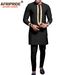Men's clothing African ethnic solid color cotton men's casual jacket + pants_viptrois.com