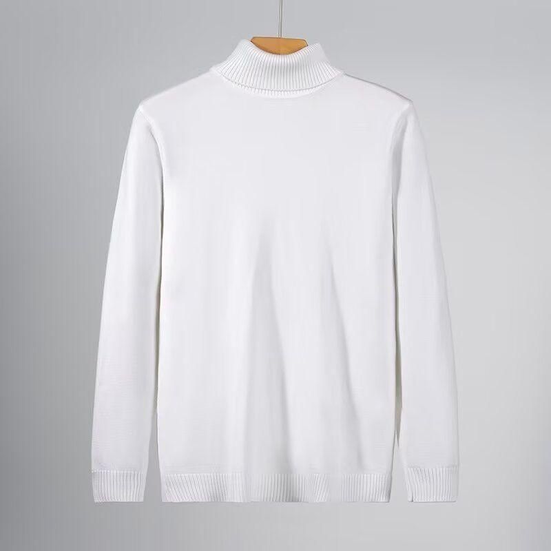 Pure European Trendy Brand High Neck Men's Autumn Winter 2024 New Knitted Sweater High-End Popular Base Shirt_viptrois.com