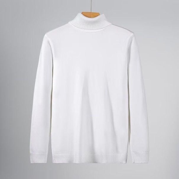 Pure European Trendy Brand High Neck Men's Autumn Winter 2024 New Knitted Sweater High-End Popular Base Shirt_viptrois.com