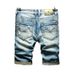 Men's denim shorts, men's ripped 5-cent pants, retro loose beggars, Korean style trendy 5-cent pants, summer breeches_viptrois.com