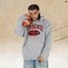 American Style Fleece-lined Thickened Hoodie With Text Print, Loose Fit Trendy High Street_viptrois.com