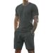 Men's Clothing Sleeved Sports Casual Striped Round Neck Fitness Suit Men's T Shirt_viptrois.com