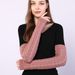 Twist Long Korean Style Women's Autumn Winter New Half Finger Woolen Gloves Knitted Warm Fingerless Arm Warmers_viptrois.com