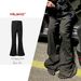 Men's clothing women's spring and summer hip-hop RO style unisex trousers black trendy floor-length wide-leg flared jeans_viptrois.com
