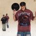 Washed American Casual Daily T-Shirt For Men And Women, Loose Fit, Drop Shoulder, Pure Cotton, Short Sleeve, Red_viptrois.com