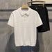 Men's Clothing Summer Twisted Texture Lapel Short Sleeved Polo Shirt Men's Simple And Versatile Temperament Short Sleeved Knitted Sweater_viptrois.com