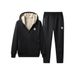 Men's Clothing Men's Autumn And Winter Hooded Zipper Lambskin Thick Warm Solid Color Sweatshirt Trousers Sports US Print Style_viptrois.com