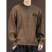 Loom Italian American Retro Heavyweight Crew Neck Knitted Men's Autumn Winter New Loose Lazy Pullover Sweater_viptrois.com