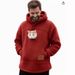 Unisex Fleece Zip-Up Hoodie – Oversized Pet-Friendly Winter Pullover With High-Street Style, Soft Sherpa Lining & Creative Pockets_viptrois.com