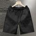 Men's Trendy White Light Luxury Jacquard Drawstring Shorts Casual Five Point Beach Wear Non-Stretch Polyester_viptrois.com