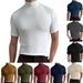 Men's Clothing Men's High Neck Long Sleeve T-Shirt – Winter Thermal Base Layer, 50% Acetate Milk Silk (S-XXXL)_viptrois.com