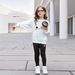 Mother & Kids INS Girls Girls Retro Cat Print Round Neck Sweatshirt Trousers Casual Stylish Children's Suit_viptrois.com