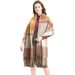 Unisex Coarse fringe coarse braid circle sand check scarf thickened double sided splicing scarf shawl_viptrois.com