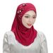 Women's Hijab Solid Color Elastic Geometric Cross Pattern Scarf Hat Baotou Hat Women Ethnic Hat_viptrois.com